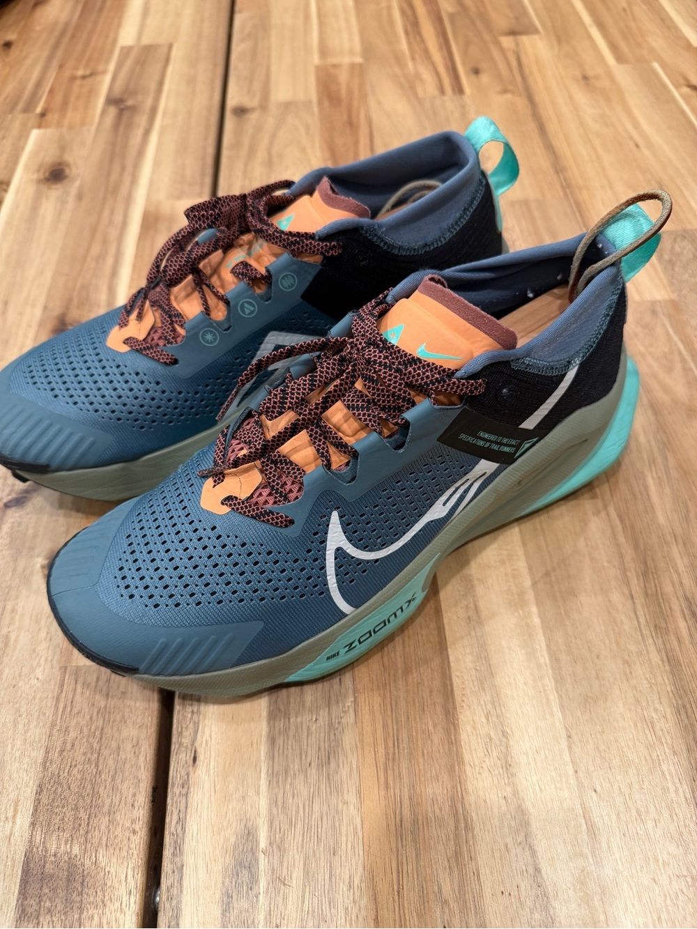 Men’s Nike Zegama blue and Orange ZoomX Athletic Running Shoes